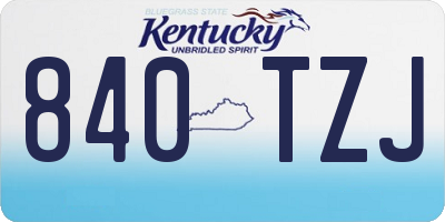 KY license plate 840TZJ