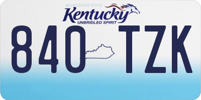 KY license plate 840TZK