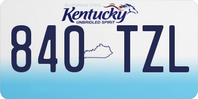 KY license plate 840TZL