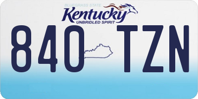 KY license plate 840TZN