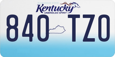 KY license plate 840TZO