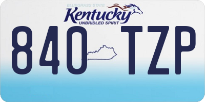 KY license plate 840TZP