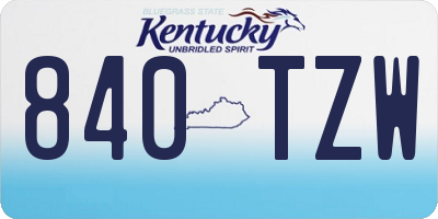 KY license plate 840TZW