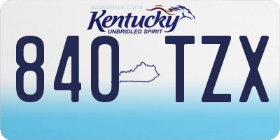 KY license plate 840TZX