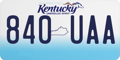 KY license plate 840UAA