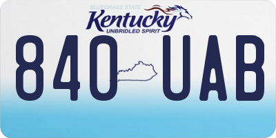 KY license plate 840UAB