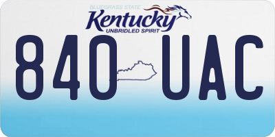 KY license plate 840UAC