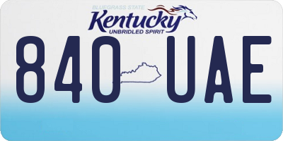 KY license plate 840UAE