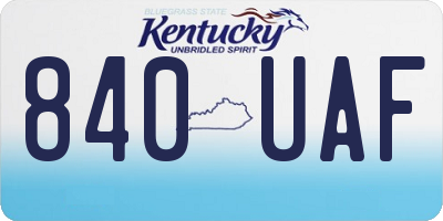 KY license plate 840UAF