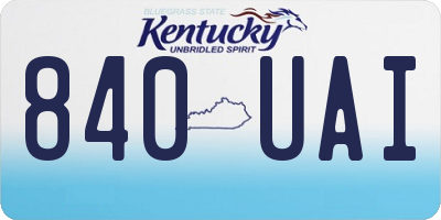 KY license plate 840UAI