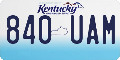 KY license plate 840UAM