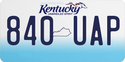 KY license plate 840UAP