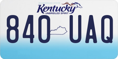 KY license plate 840UAQ