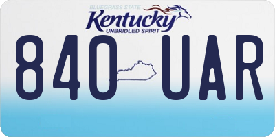 KY license plate 840UAR