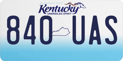 KY license plate 840UAS