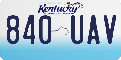 KY license plate 840UAV