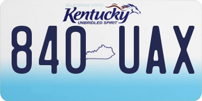 KY license plate 840UAX