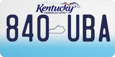 KY license plate 840UBA
