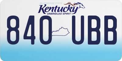 KY license plate 840UBB