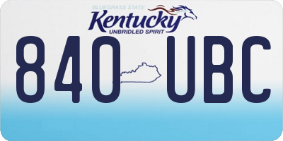 KY license plate 840UBC
