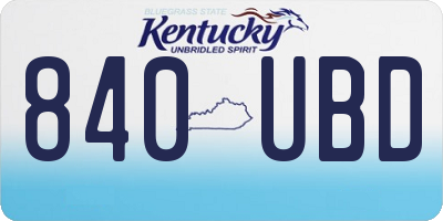 KY license plate 840UBD