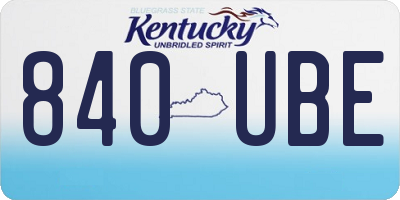KY license plate 840UBE