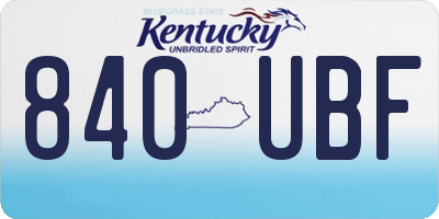 KY license plate 840UBF