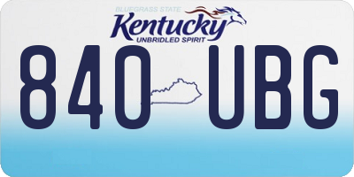 KY license plate 840UBG