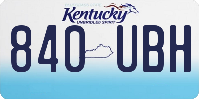 KY license plate 840UBH