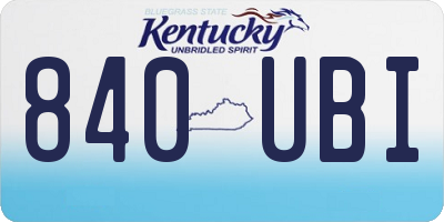 KY license plate 840UBI