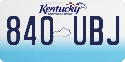 KY license plate 840UBJ