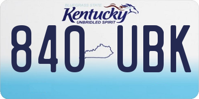 KY license plate 840UBK
