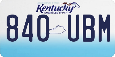 KY license plate 840UBM