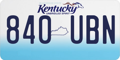KY license plate 840UBN