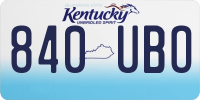KY license plate 840UBO