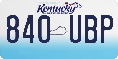 KY license plate 840UBP