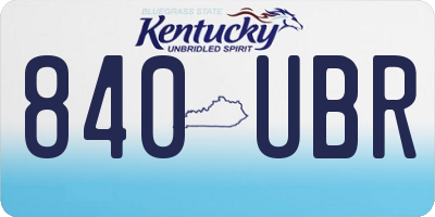 KY license plate 840UBR