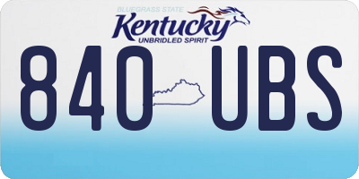 KY license plate 840UBS