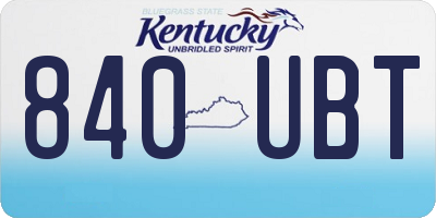 KY license plate 840UBT