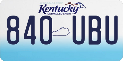 KY license plate 840UBU