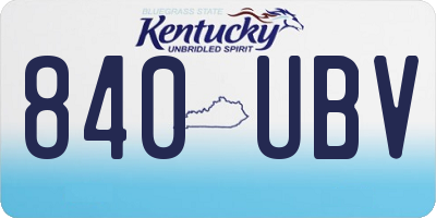 KY license plate 840UBV