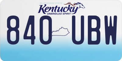 KY license plate 840UBW