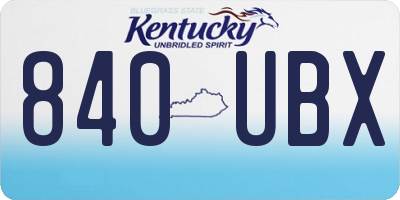 KY license plate 840UBX