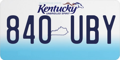 KY license plate 840UBY