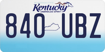 KY license plate 840UBZ
