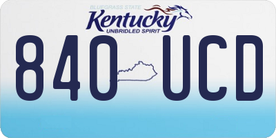 KY license plate 840UCD