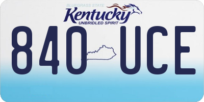 KY license plate 840UCE