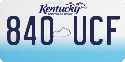 KY license plate 840UCF