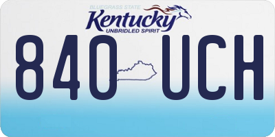 KY license plate 840UCH