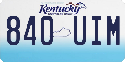 KY license plate 840UIM